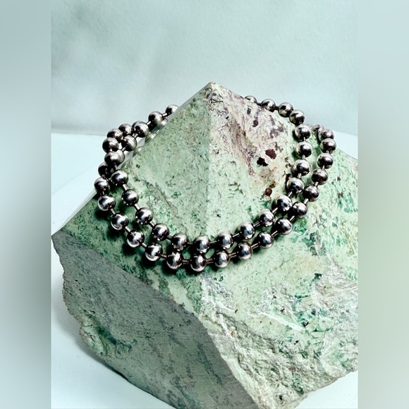 Silpada Rare HTF Sterling Fleur-Dis-Lis Charm Anklet w/Ball-Bead Chain - 9.5” - Picture 3 of 13